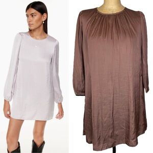 Wilfred (Aritzia) Japanese Satin Long Sleeve Mini Dress Size S